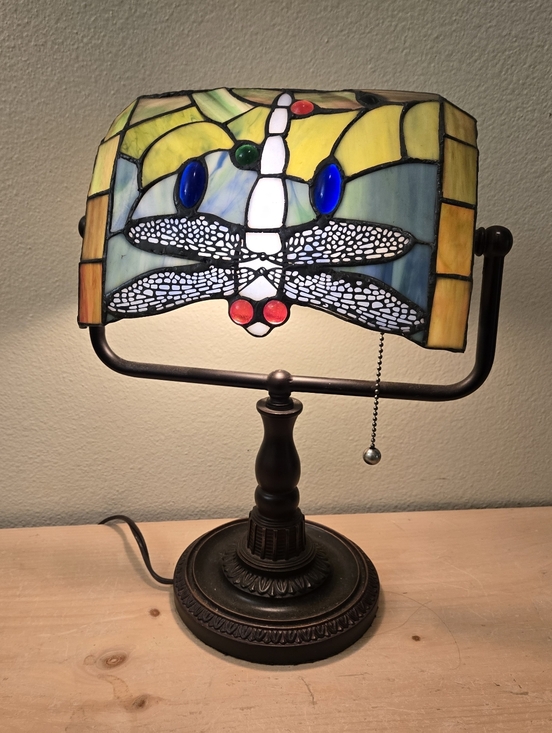 Other - Tiffany-Style Dragonfly Stained Glass Table Lamp - Multicolor